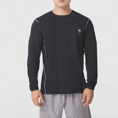 Under Armour 男士 APAC Urban OD Isochill LS-BLK 舒适柔软长袖T恤，适合日常锻炼，6005885-001