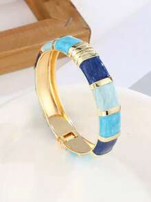 Vintage luxuriöse, goldfarbene, emaillierte, mehrfarbige, breite, übertriebene personalisierte Manschetten-Armband, geeignet für modebewusste Frauen, passend für Nachtclub, Musikfestival, Party, Junggesellinnenabschied, Bridal-Shower, Abschlussfeier und täglichen Gebrauch, ein Schmuckgeschenk für Bohème-Mode-Liebhaber - Verschiedenfarbig - Übersicht 16