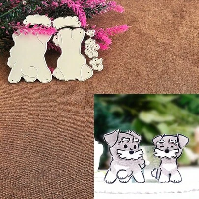 创意小狗模具，DIY剪贴簿相册和压花模板，贺卡制作工具，卡片纸切割工艺品，礼品卡制作模板模切。