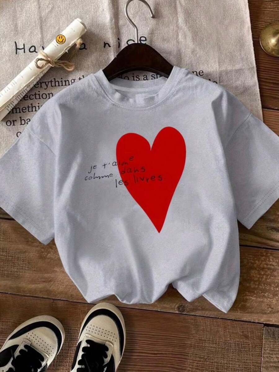 Stylish Women's T-Shirt, Printed Shirt, New Arrival, 100% Cotton T-Shirt, Spring/Summer Fashion, Modern Casual Style - 灰色 - 查看 1