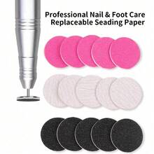 60pcs Replaceable Sandpaper Discs With Metal Disc, Pink Nail File & Buffer, Foot Care Tool Accessories - Multicolor - View 7