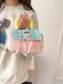卡通图案化妆包，拉链化妆包，化妆品收纳包，化妆袋，化妆包，洗漱包，旅行浴室化妆包，洗漱包，适合女孩、女士、大学宿舍、妈妈、母亲、礼物、返校背包、旅行必备、旅行收纳包、海滩、暑假、学习用品、假日必备、化妆包、化妆品收纳包、节日、冬季、返校用品 - 淺粉色 - 查看 5