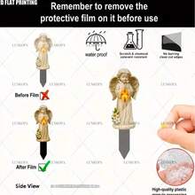 Estátua de anjo e cruz em acrílico, plana, para todas as estações, peça única, para jardim. Decoração externa para simbolizar a paz celestial. Resistente às intempéries, ideal para monumentos e cemitérios. Decoração para Páscoa e Dia das Mães. Não requer eletricidade. - A - Ver 2