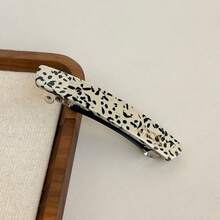 4个/套醋酸纤维材质发夹，8厘米时尚优雅法式发夹，豹纹印花，适合日常发型 - 彩色 - 查看 4