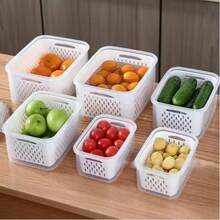 Set Of 3 Airtight Containers With Secure Sealing Lids And Stackable Design For The Refrigerator. - 小+中+大 - 查看 3