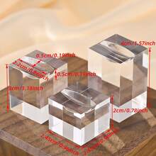 YRUID 1 Set Square Transparent Acrylic Ring Display Stand, Jewelry Display Rack - Clear - View 8