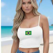 Cropped Top Blouse Brazil Fan Club World Cup  Brazil BrazilCore  Chic - Cropped Rio Branco - Flag - View 2