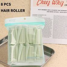 Kit With 8 Hair Rollers + 8 Hair Clips – DIY Styling Tools – One Size 6.3x3.5cm - 綠色 - 查看 2