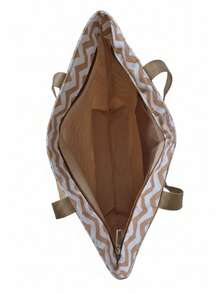 Large Elegant Chic Women's Beach Bag With Waterproof Zipper - 摩卡棕 - View 4