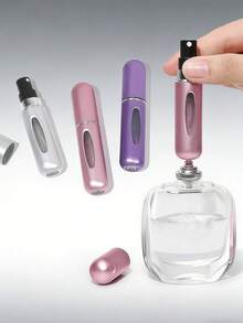 1个/2个/3个/4个/5个装 - 5毫升可填充香水瓶，旅行香水喷雾器，化妆品容器，女士香水喷雾，迷你便携式液体分配瓶，优雅小礼品 - 粉色、蓝色、黑色、金色、银色、浅蓝色、玫瑰红、灰色、绿色、红色可选 - 多色5ml - 查看 13