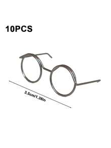 10pcs Mini Glasses Frame, Suitable For Dolls - Metal Glasses, Can Be Used For DIY Crafts And Photography, Diverse Colors, Ideal For Handicrafts, Creative Decorations, Phone Case Decorations, And Christmas Decorations. - Multicolor - View 15