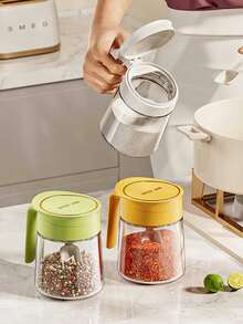 调味罐套装，密封香料罐瓶，厨房调味品收纳容器 - 彩色 - 查看 4