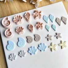 4pcs Summer Ocean Animal Polymer Clay Cutters, Seashell Starfish Shaped Polymer Clay Cutter Molds For Earrings, Brooches, Pendants, High Precision Polymer Clay Or Ceramic Molds - Apricot - View 5