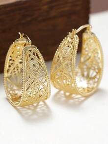 1 Đôi bông tai tròn thanh lịch dành cho nữ, thích hợp làm quà tặng đám cưới, lễ đính hôn, kỷ niệm, ngày Valentine. - 2 # - Xem 3