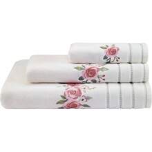Avanti Linens - Hand Towel, Soft & Absorbent Cotton Towel (Spring Garden Collection) - White Us - View 2