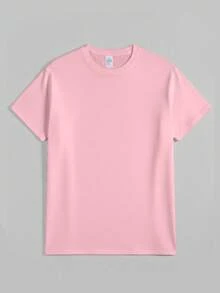 Shiny Clover Pattern Leopard Print "LUCKY" Letter Print + Small Size Short Sleeve Women's Top + Plus Size Short Sleeve Women's Top + Fashion Round Neck T-Shirt, Spring Summer Women's Top-Valentine Gift ST Patrick' S Day - 粉色 - 查看 2