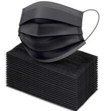 CUBREBOCAS COLOR NEGRO NEGRO DESECHABLES TRICAPA 50 PIEZAS - PAQUETE DE 50 PIEZAS - Ver 2