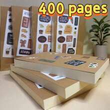 Cuaderno en blanco de papel kraft A5 de 200/400 páginas | Libreta de bocetos gruesa, bloc de dibujo, útiles escolares, suministros de oficina y aprendizaje, adecuado para entusiastas del dibujo - A5 - Ver 1