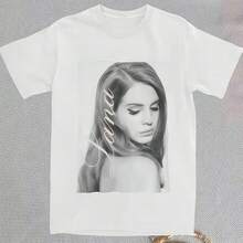 Singer LanaS 2025 Del Rey Outfit T Shirts Tee Clothing Summer Cotton Men's Women Top Tee Short Sleeve Streetwear Loose Casual TrendyesLeisure - Kiểu 8 - Xem 1