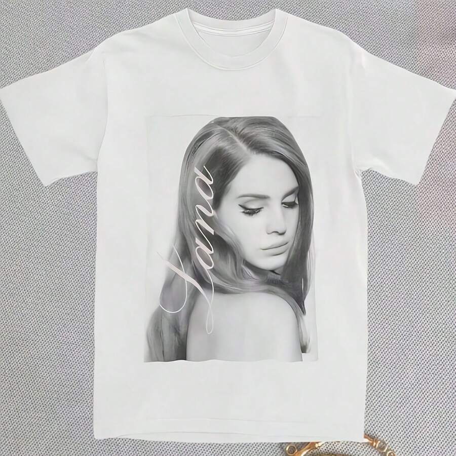 Singer LanaS 2025 Del Rey Outfit T Shirts Tee Clothing Summer Cotton Men's Women Top Tee Short Sleeve Streetwear Loose Casual TrendyesLeisure - Kiểu 8 - Xem 1