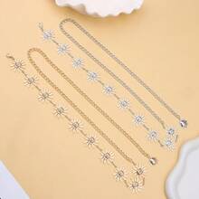 1件波西米亚风金色太阳吊坠腰链，可调节长度，适合搭配连衣裙、海滩旅行、节日造型和日常穿着。 - 彩色 - 查看 3