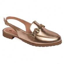 Women's Slingback Flats, Gold Metallic, Open Heel, Comfortable, Luxurious, Adjustable, Casual, Chic - 金色 - 查看 7