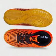 bobibu Tênis Chuteira Futsal Infantil Reforçado E Costurado Futebol Laranja E Preto - Laranja - Visão 5