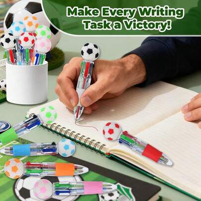 6/12pcs Football Themed Party Gifts - Assorted Ballpoint Pens, Funny New Year Gifts For Sports Enthusiasts, Various Styles Available. Football Pens, Mini Multicolor Pens, Cute & Fun 4-In-1 Pens, Bulk Ballpoint Pens, Birthday Gifts, Easter Teacher Supplies, Perfect Football Party Favors