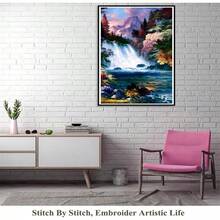 LaoJieYuan 2026 New Style River Scenery Cross Stitch Kit Beautiful Counted Printed Canvas Set Stitches Threads Embroidery Handmade Crafts Gift Diy Kit Crafts Embroidered Embroidery Kit Cross Stitch Kits Crochet Kit Punch Needle Kit Sewing Accessories Sewing Kit Embroidery Thread Craft Kit Stitch Stuff Sewing Patterns Crochet Craft Supplies Embroidery Kit Beginners Sewing Pattern - Need to Embroider Yourself - Frame Not Included - View 7