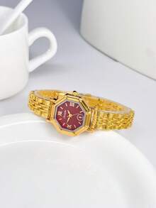 SUNLIFEX 这款时尚优雅的复古六边形女士石英表，采用金银合金材质，设计小巧精致，散发着休闲时尚的气息。适合日常佩戴、办公、聚会等各种场合。是送给女性的绝佳礼物，也是一款时尚的腕间配饰。 - 紅色 - 查看 4