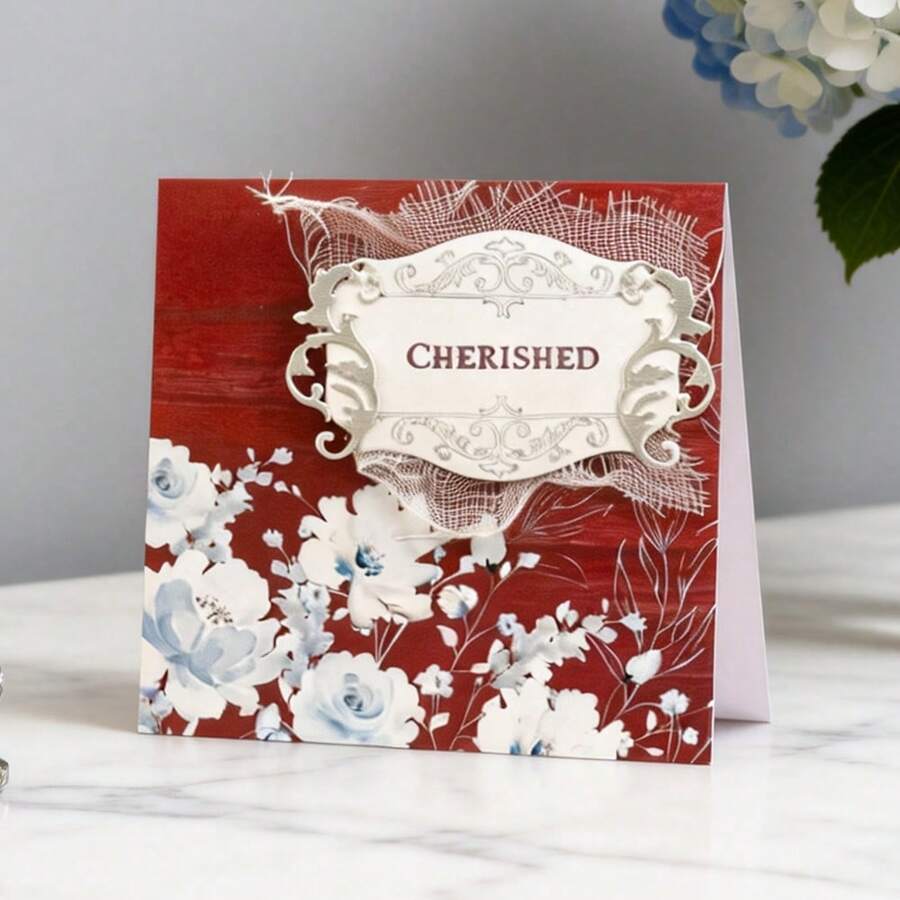 创意蕾丝模具、DIY剪贴簿相册和压花模板、贺卡制作工具、卡片纸切割工艺品、礼品卡制作模板模切。 - 銀色 - 查看 1