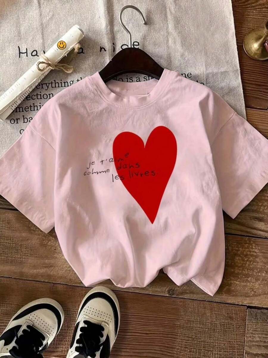 Tshirt Feminina Estilosa Camisa Estampada Lançamento Camiseta 100% Algodão Moda Primavera Verão Estilo Moderno Casual - Rosa Bebê - Visão 1