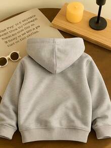 Brooklyn Printed Children's Kangaroo Sweatshirt With Hood Cotton Comfortable Child Various Colors And Sizes - 淺灰色 - 查看 2