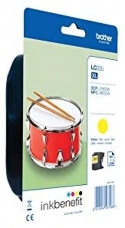 Brother LC-22UYBP Original Yellow Ink Cartridge - Green - View 1