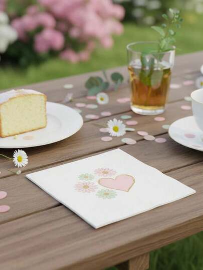50/20/1pcs Set Thick Absorbent Disposable Napkins, Disposable Tableware, Suitable For Valentine's Day, Wedding Banquet, Bridesmaid Favors, Essential For Home, Restaurant And Kitchen