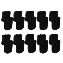 1/5/10双装 女士性感蕾丝花卉时尚超薄透明夏季日系镂空网眼短袜，复古长筒可爱袜子 - 彩色 - 查看 16