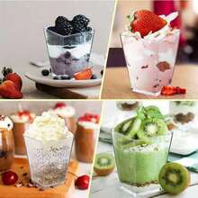 5pcs 160ml Plastic Verrines, 30pcs Plastic Appetizer Verrines, Plastic Cups, Dessert Verrines, Round Verrines For Displaying Dessert Recipes - Clear - View 5