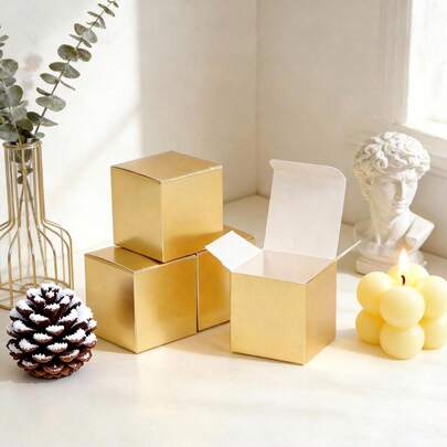 20/50 صندوق ورقي مربع بأبعاد 5 * 5 * 5 سم/2 * 2 * 2 بوصة، أوعية كريمية، صناديق تعبئة المنتجات، شموع، صناديق تجزئة الشوكولاتة