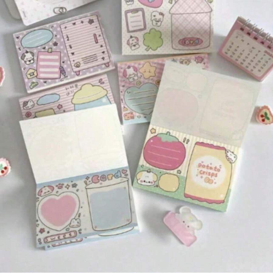 Cute Non-Sticky Tear-Off Dog Memo Pad, Suitable For Tall Students To Leave Notes. Handheld Accounting Material Notebook With Tear-Off Pages. Decorative Memo Paper Notebook For Girls