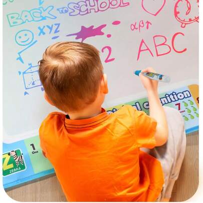 儿童魔法水彩画垫，彩色书写绘画涂鸦布，附赠2支水彩画笔