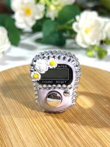 Exquisite Floral Rhinestone Electronic Ring Counter (Reset Function, Adjustable Ring) + Ring Counter, Multiple Colors Available (Suitable For Ramadan Prayer, Sports Counting, Holiday Gifts) - Multicolor - View 3