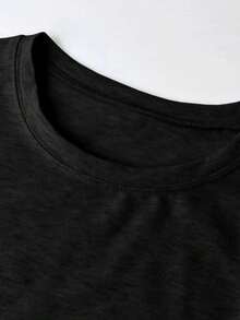 [Sporty T-Shirt]MILANO 96 Print, Men's Crew Neck Short Sleeve T-Shirt, Casual Tops For Men, Men's Comfy Clothing For Daily Wear, Men's Fashion & GiftRelaxed Plus Size T-Shirt - Black - View 5