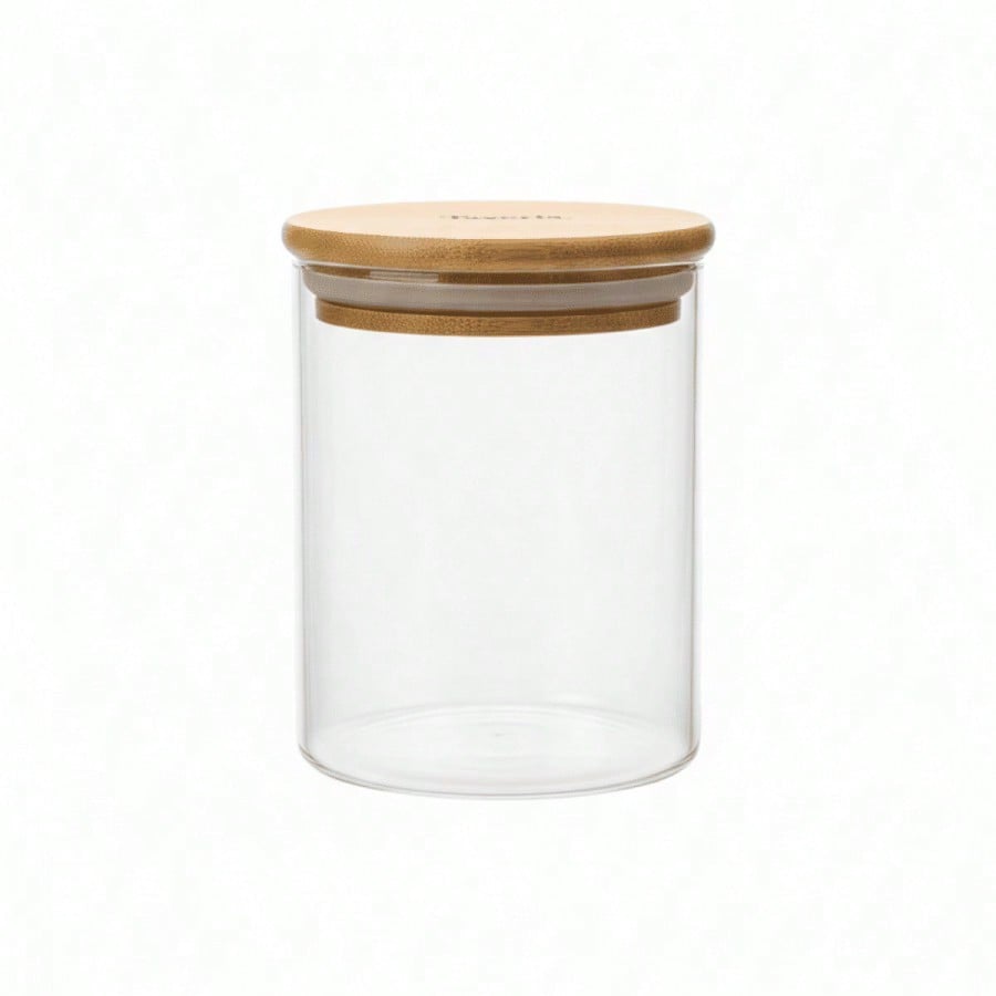 Frasco de Vidrio Borosilicato con Tapa de Bambú Hermética - Recipiente Organizador de Cocina para Alimentos Secos, Espec