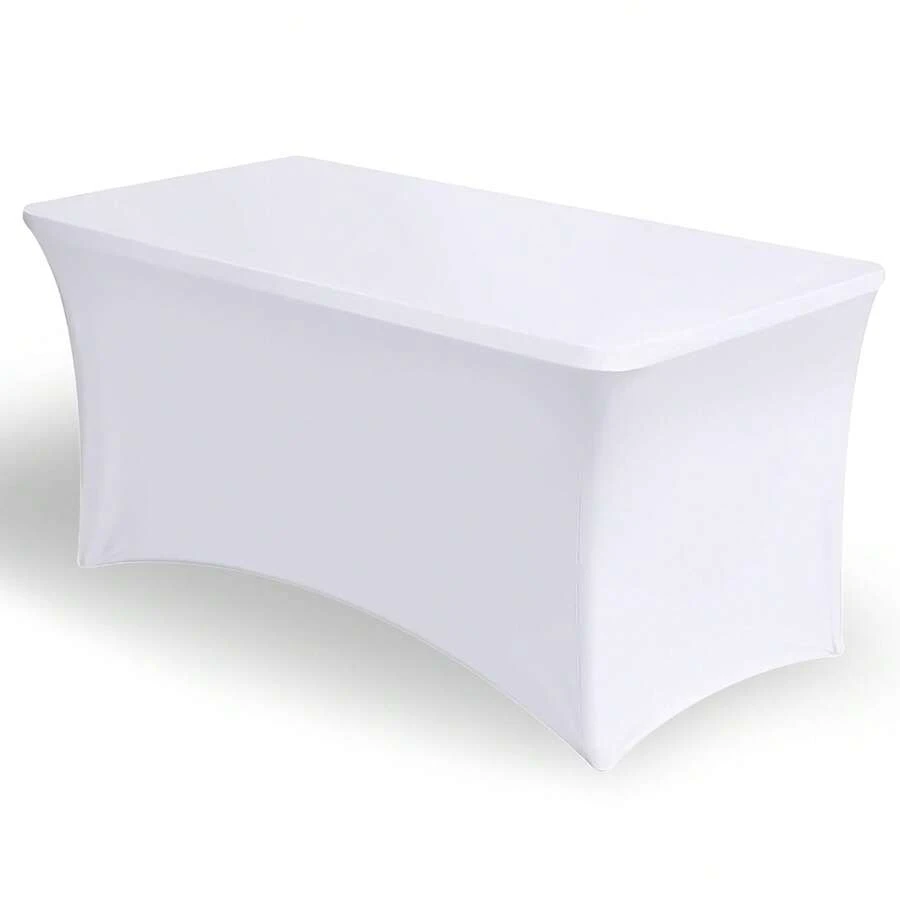 Crystals 6 Ft Stretch Elastic Spandex Table Cover – Four-Way Polyester Tablecloth For Standard Folding Tables, Party & Event Linen - A - View 1