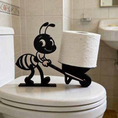 1pc Ant-Shaped Toilet Paper Holder For Bathroom Decor And Storage, A Stylish Ant-Design Toilet Roll Organizer That Doubles As A Multi-Functional Paper Towel Storage Solution, Perfect For Counter Or Shelf Display, Space-Saving And Conversation-Starting Decor For Modern Bathrooms, Easy To Install And Maintain, Blends With Practical Organization, Designed To Hold Standard Rolls While Keeping Towels Within Reach-Paper Towels Not Included