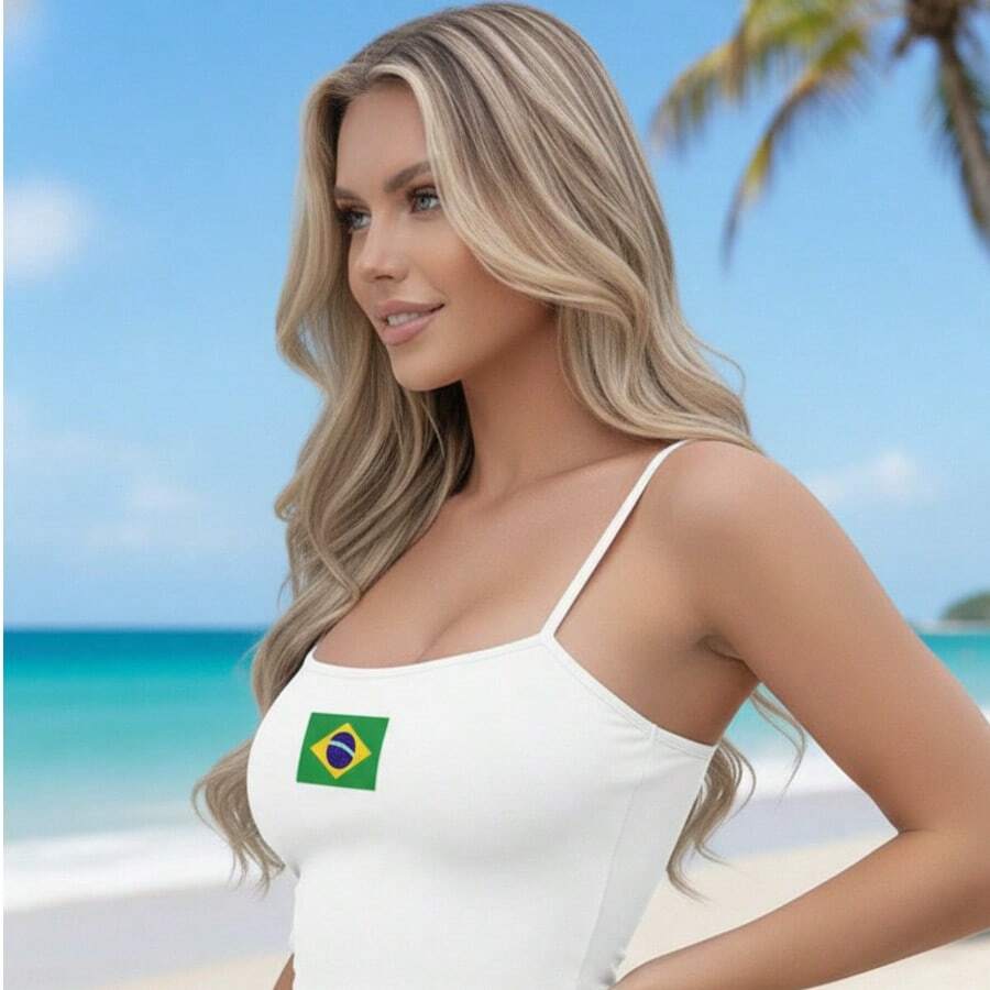 Cropped Top Blouse Brazil Fan Club World Cup  Brazil BrazilCore  Chic - Cropped Rio Branco - Flag - View 1