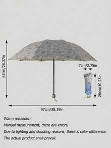 1pc Lace Trim Parasol, Double-Layer Canopy With Lace Trim And Floral Edge, Water-Resistant Design, Cute & Fashionable Umbrella, Ladies Manual Foldable Lightweight Sunshade Umbrella, UV Protection, Windproof - Multicolor - View 5