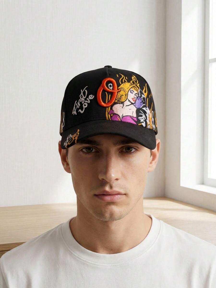 Men Baseball Cap - Black - View 1