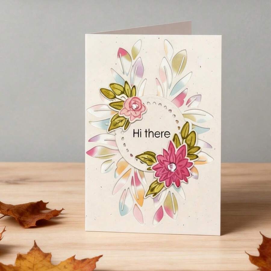 Creative Flower Dies, DIY Scrapbooking Album And Embossing Stencil, Greeting Card Making Tool, Card Paper Cutting Crafts ,Gift Card Making Template Die Cuts. - Silver - View 1