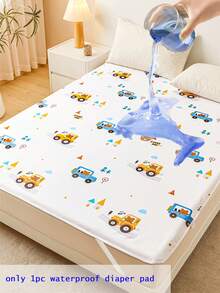 1 Buah Alas Popok Bergambar Kartun, Tahan Air dan Tahan Noda, Menyerap Kelembapan dan Bernapas, Cocok untuk Asrama/Kamar Tidur, Kembali ke Sekolah - MultiWarna - View 1